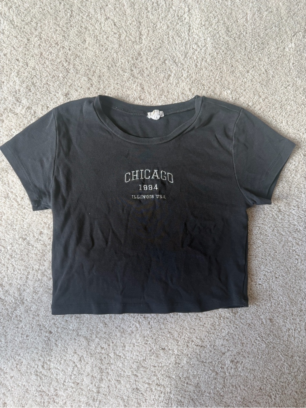 Garage Off Black XS “Chicago Illinois” Cropped Tee/Baby Tee